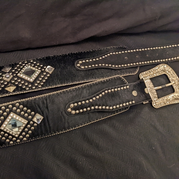 Rhinestone Hip Belt beautiful bling thick waist belt hide chunky sparkly studs - Picture 14 of 16